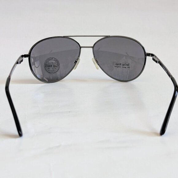 NWT Vintage 90's Aviator Metal Double Bridge Sport Sunglasses (L. Gunmetal) - Picture 4 of 5